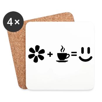 Modern Geometric L-Shape Abstract Black Graphic - Coasters (set of 4) - white - Front