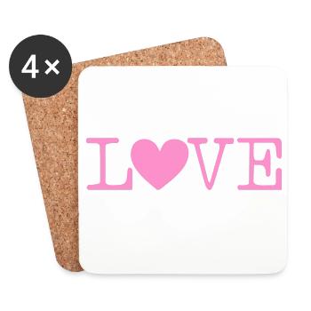Love - Untersetzer (4er-Set) - Weiß - Vorne