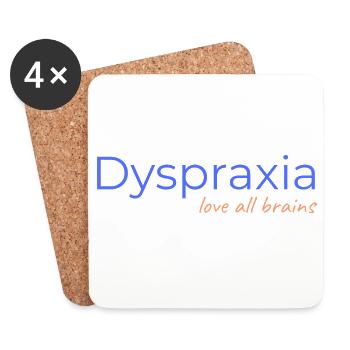 Dyspraxia - love all brains - Coasters (set of 4) - white - Front