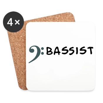 I play bass - I'm a bass player - Coasters (set of 4) - white - Front