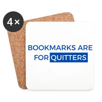 Bookmarks are for posters! Book Design - Coasters (set of 4) - white - Front