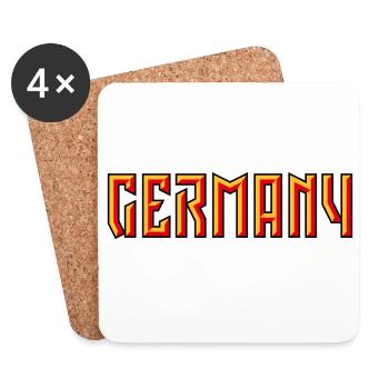 Germany Lettering (Relief / 3D / 3C) - Coasters (set of 4) - white - Front