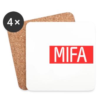 La Mifa (Familie) Geschenk Humor Geburtstag Mann Frau - Untersetzer (4er-Set) - Weiß - Vorne