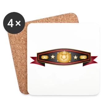 Strahlender Box-Gürtel – Champion Gürtel Design - Untersetzer (4er-Set) - Weiß - Vorne