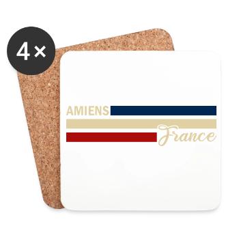 France - Amiens - Frankreich - Flagge - Streifen - Untersetzer (4er-Set) - Weiß - Vorne