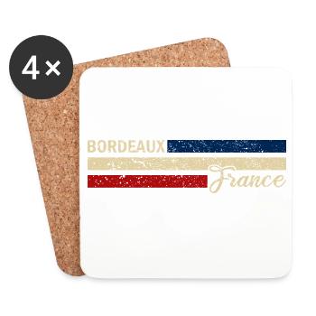 France - Bordeaux - France - Flag - Stripes - Coasters (set of 4) - white - Front