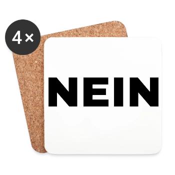Minimalistisches NEIN Design – Lustiger Spruch in  - Untersetzer (4er-Set) - Weiß - Vorne