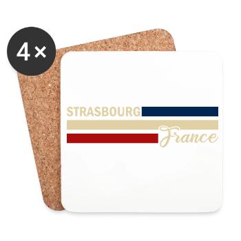 France - Strasbourg - Straßburg - Frankreich - Untersetzer (4er-Set) - Weiß - Vorne