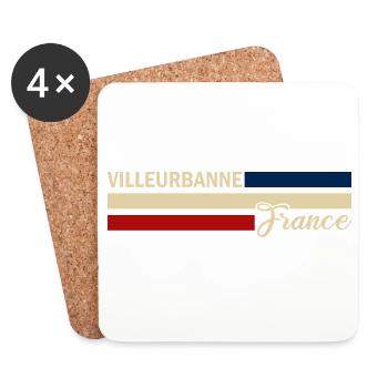 France - Villeurbanne - France - Flag - Coasters (set of 4) - white - Front
