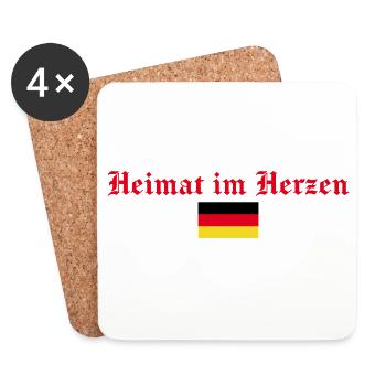 Heimat Im Herzen Deutschland Deutscher - Untersetzer (4er-Set) - Weiß - Vorne