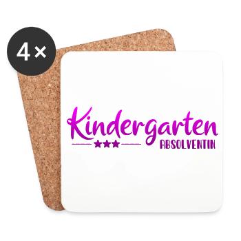 Kindergarten Graduate - School Enrollment - Kita - Coasters (set of 4) - white - Front