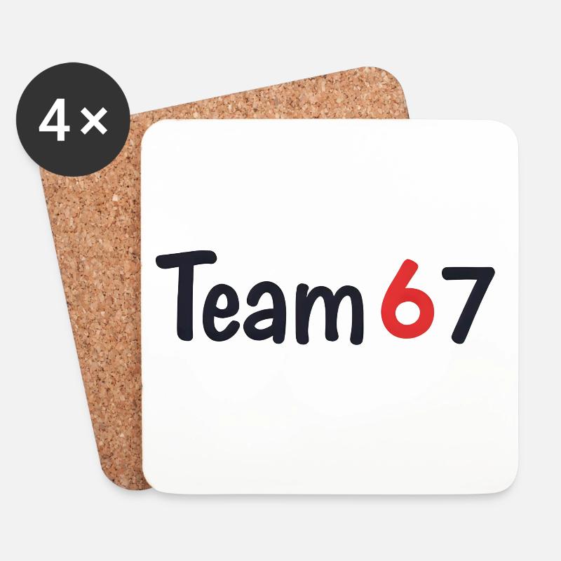 Team 6 7 – Collective Text Design - Coasters (set of 4) - white