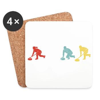 Four-coloured cleaning heroes - Coasters (set of 4) - white - Front