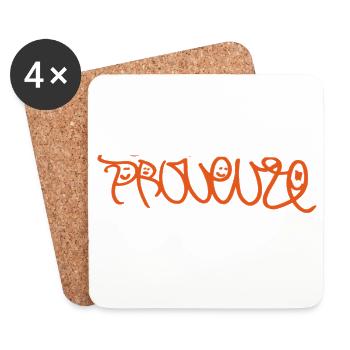 Provence Souvenir - Dessous de verre (lot de 4) - blanc - Devant
