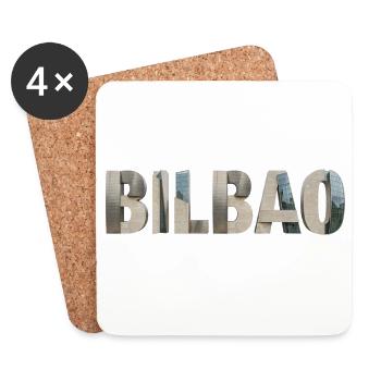 BILBAO – Modern Architectural Typography - Untersetzer (4er-Set) - Weiß - Vorne