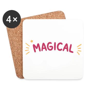 Magischer Regenbogenfunkel - Untersetzer (4er-Set) - Weiß - Vorne
