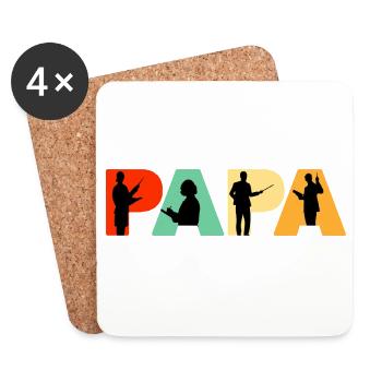 Silhouette professionnelle éducative Papa Enseignant - Dessous de verre (lot de 4) - blanc - Devant