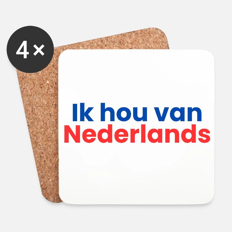 Ich liebe Dutch - Untersetzer (4er-Set) - Weiß