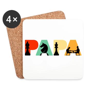 Chess Papa Retro Board Game Strategy Chess Dad - Coasters (set of 4) - white - Front