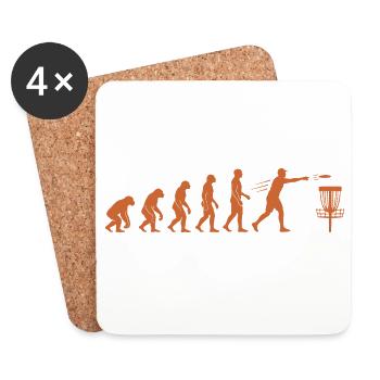Disc Golf Evolution Funny Disc Golfer Flying Disc - Coasters (set of 4) - white - Front