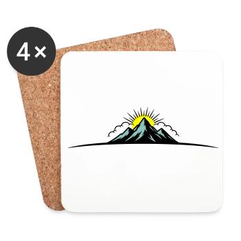 Montagnes Symboliques en plein air de Berge - Dessous de verre (lot de 4) - blanc - Devant