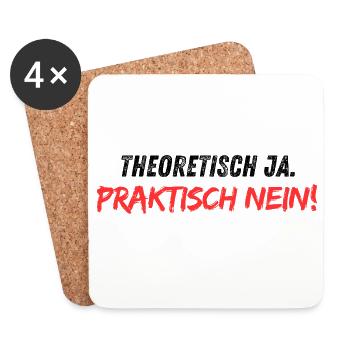 Theoretisch_ja_praktisch_nein - Dessous de verre (lot de 4) - blanc - Devant