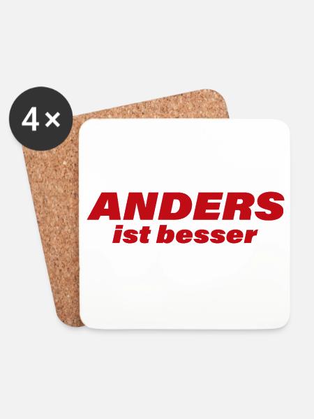 ANDERS IST BESSER - Untersetzer (4er-Set) - Weiß