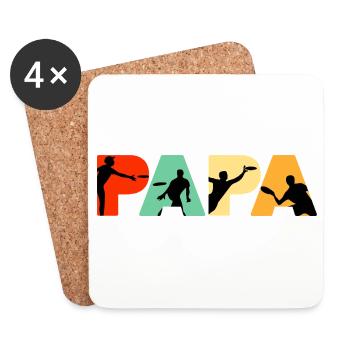 Papa Frisbee Player Ultimate Flying Disc Dad - Dessous de verre (lot de 4) - blanc - Devant