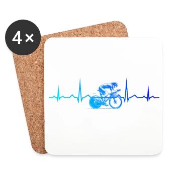 Modern road bike artwork - Coasters (set of 4) - white - Front
