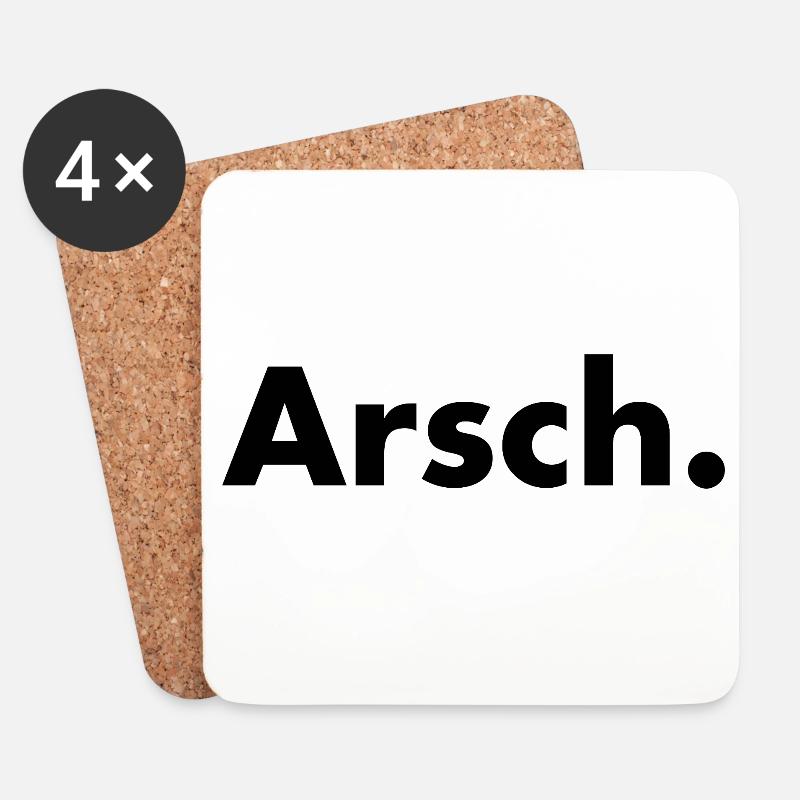 Arsch. - Untersetzer (4er-Set) - Weiß
