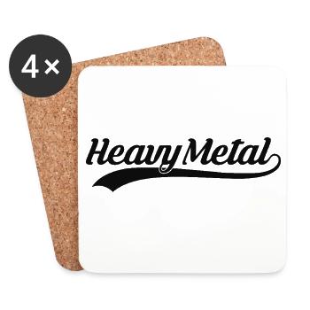 Heavy Metal Retro Sports Logo - Coasters (set of 4) - white - Front