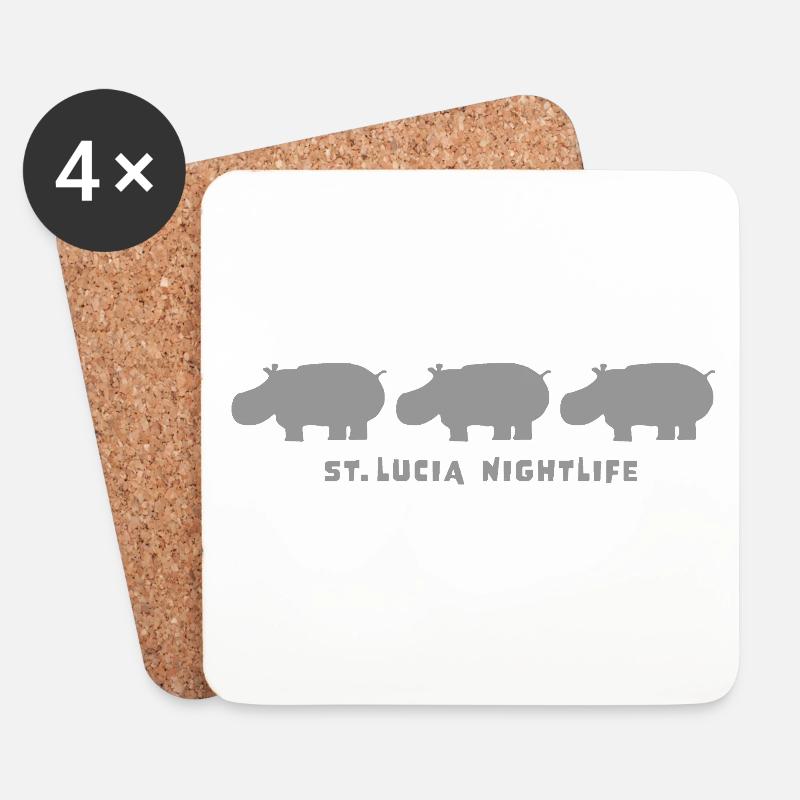 st.lucia_nightlife_1 - Untersetzer (4er-Set) - Weiß