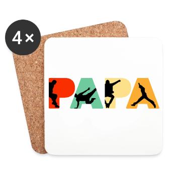 Papa Parkour Retro Freerunning Traceur Dad - Coasters (set of 4) - white - Front