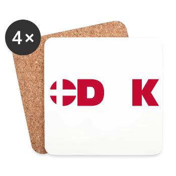 Danemark - Dessous de verre (lot de 4) - blanc - Devant
