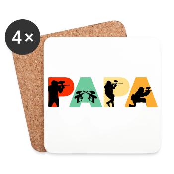 Paintball Papa Retro Silhouette Sport Design - Coasters (set of 4) - white - Front