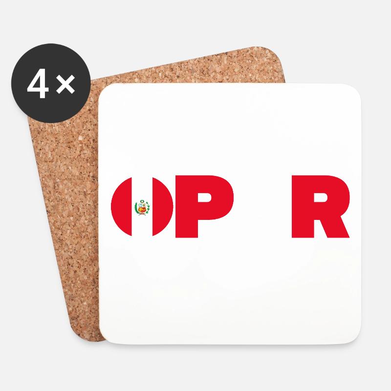 Peru - Untersetzer (4er-Set) - Weiß