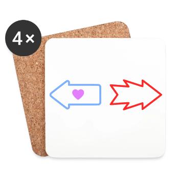 Arrows Direction Love Quarrel - Coasters (set of 4) - white - Front