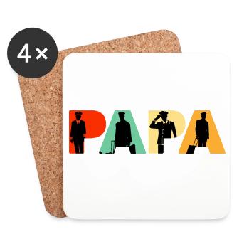 Pilot Papa Aviation Airplane Silhouette - Coasters (set of 4) - white - Front