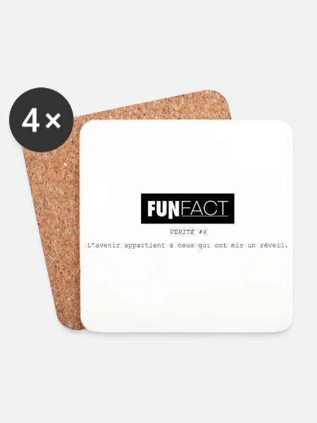 FUNFact_-4 - Dessous de verre (lot de 4) - blanc