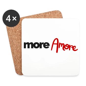 More Amore Women's T-Shirt – Romantic Typography - Coasters (set of 4) - white - Front