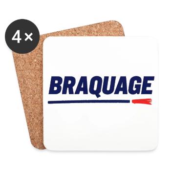 "BRAQUAGE" – Réflexion sur le prix des maillots - Dessous de verre (lot de 4) - blanc - Devant