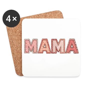 Mama Patchwork Shirt für Mütter - Untersetzer (4er-Set) - Weiß - Vorne
