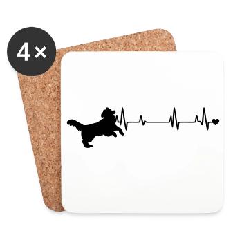 Chien - Dessous de verre (lot de 4) - blanc - Devant