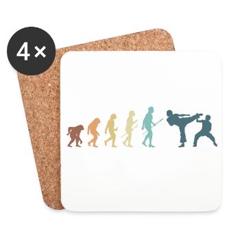Martial Arts Evolution Karate MMA Fighter - Coasters (set of 4) - white - Front