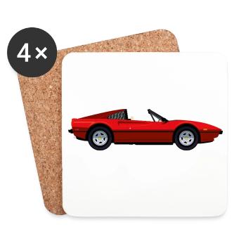 ROTER SPORTWAGEN - Untersetzer (4er-Set) - Weiß - Vorne