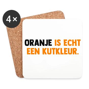 Oranje is echt een Kutkleur - Nederland - Niederla - Untersetzer (4er-Set) - Weiß - Vorne