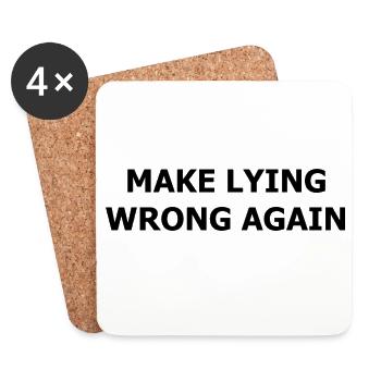 make_lying_wrong_again_blk - Coasters (set of 4) - white - Front