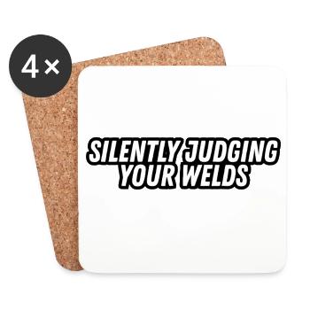 JDM sticker - Silently judging your welds - Coasters (set of 4) - white - Front