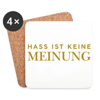 Hass ist keine Meinung - Untersetzer (4er-Set) - Weiß - Vorne