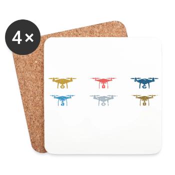 Heartbeat Drone Drones - Coasters (set of 4) - white - Front